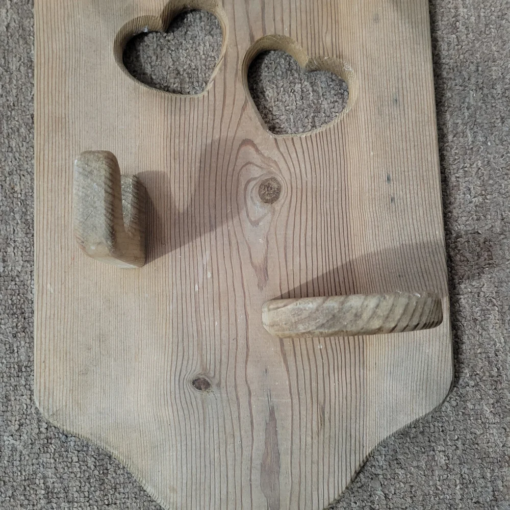 Rustic Wooden Heart Bathroom Organizer/Wall Decor